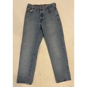 VINTAGE Express Jeans Womens 7/8 Blue High Rise Skinny Light Wash  Zip Fly Denim